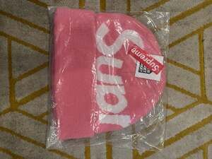 Supreme Big Logo Beanie Pink FW24